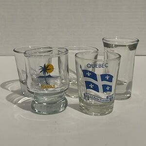 Shot Glasses Quebec Canada Hawaii Lot X5 Souvenir Shooter Glasses Barware